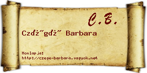 Czégé Barbara névjegykártya