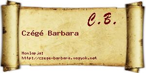 Czégé Barbara névjegykártya