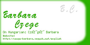 barbara czege business card